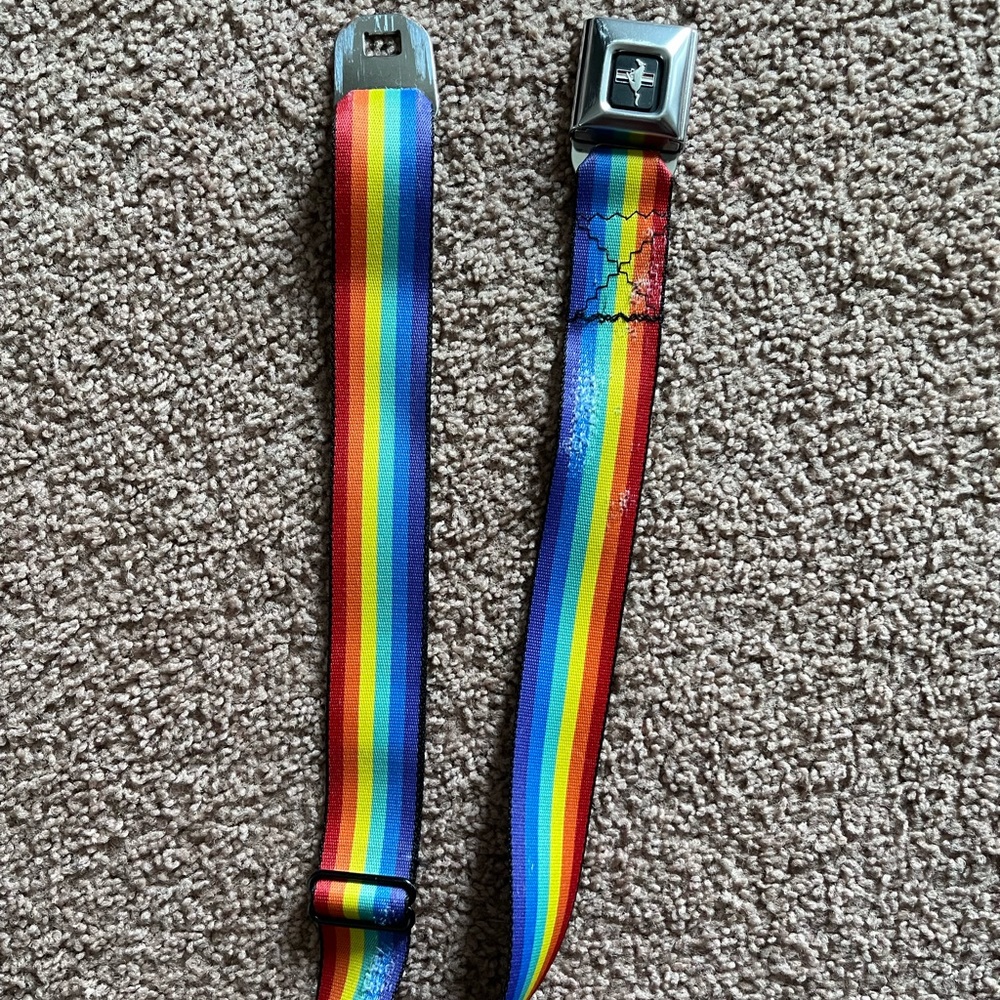 Rainbow Pride seat belt buckle belt